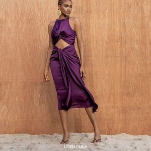 Andrea lyamah / Reni Midi Dress - Plum size Xtra large